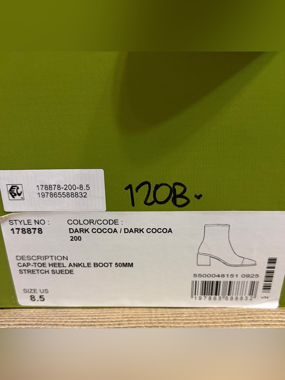 Tory Burch Women’s Suede Cap-Toe Block Heel Ankle Boot in Dark Cocoa - Size 8.5 - Picture 4 of 17
